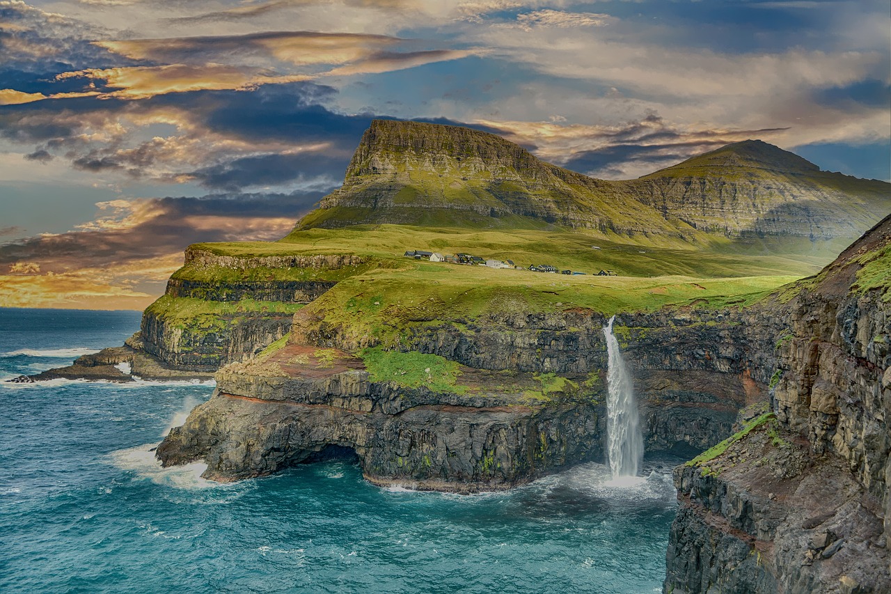 Image - coastline waterfall landscape