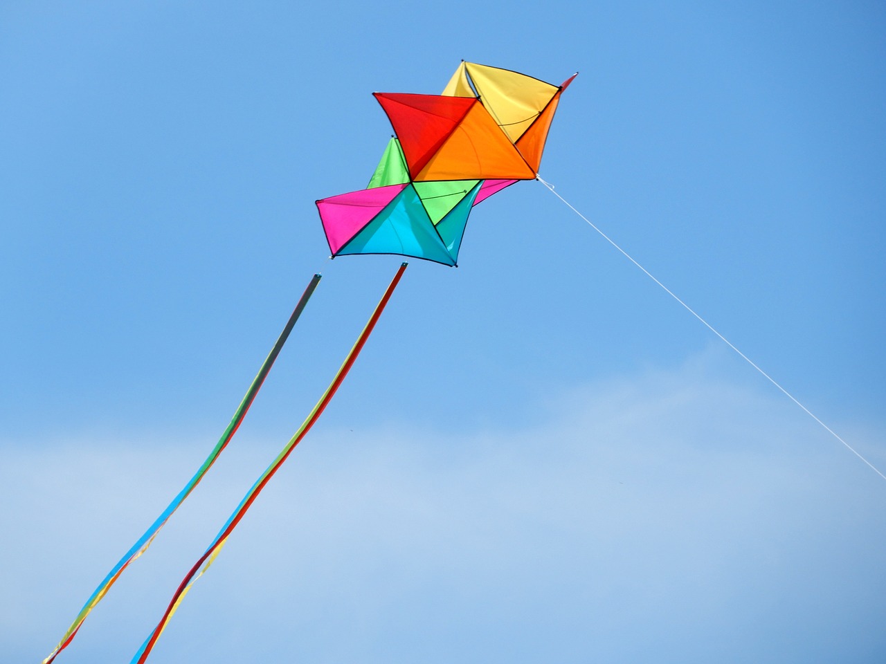 Image - dragons kite flying fly sky blue