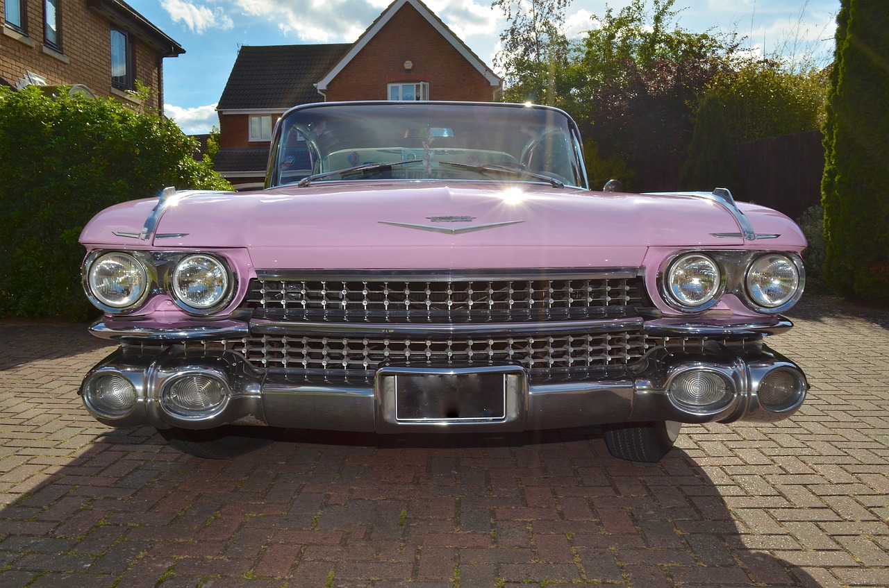 Image - american 50 s car pink cadillac