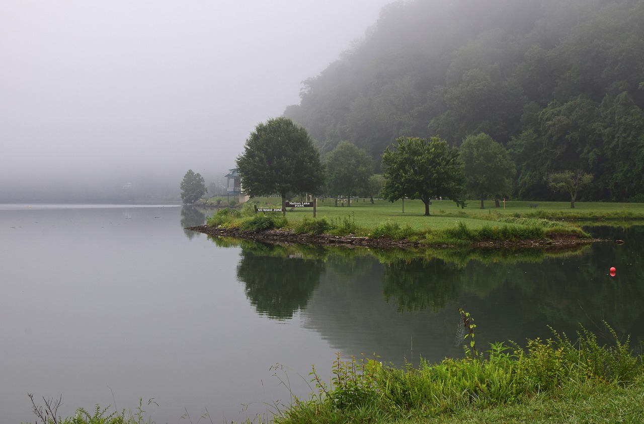 Image - melton lake park in the fog