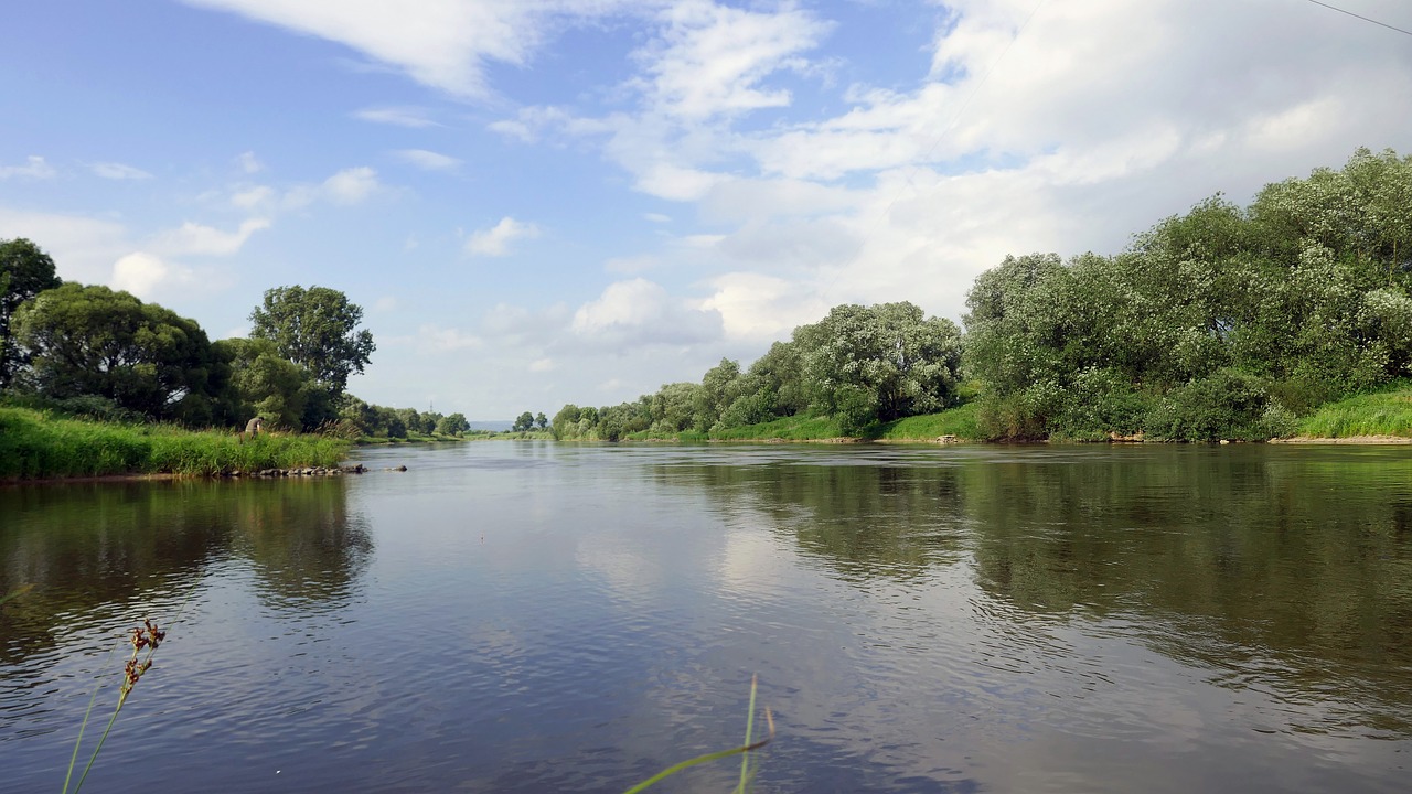 Image - water river weser flow landscape