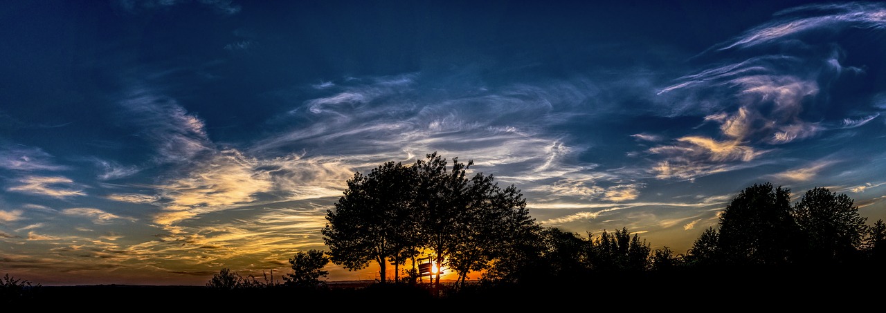 Image - panorama sunset clouds evening