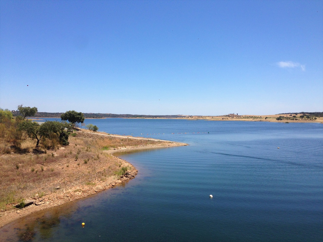 Image - lake water blue sky tree blue sky