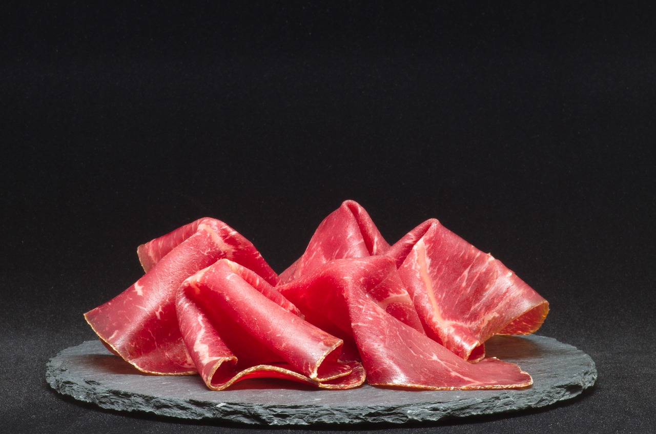 Image - dry cured ham meat plate close eat