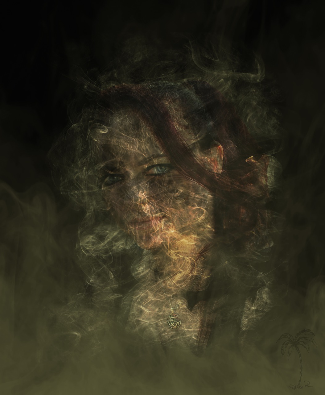 Image - woman mystical mysterious smoke