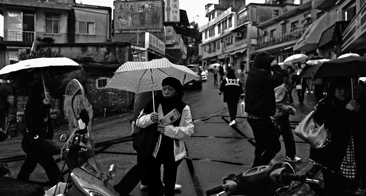 Image - taipei umbrella rain asia women