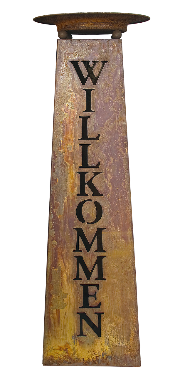 Image - welcome stele metal rusty