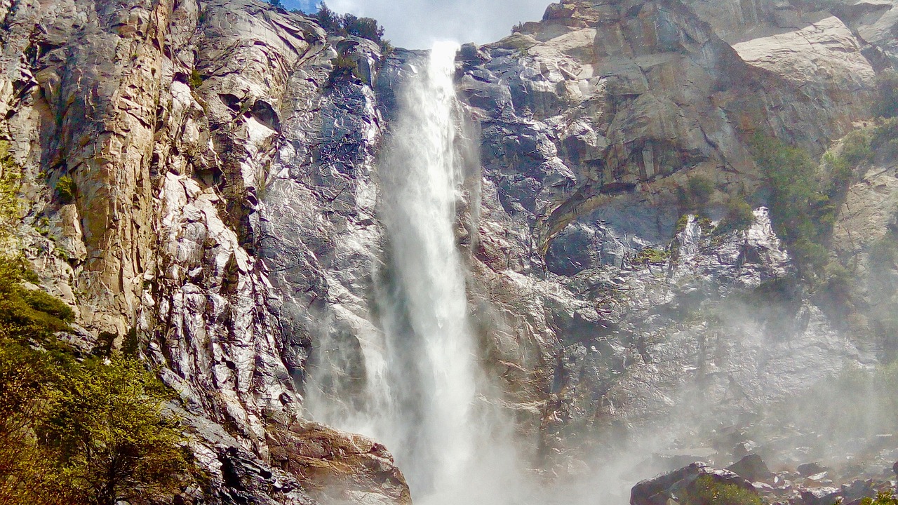 Image - waterfall yosemite usa