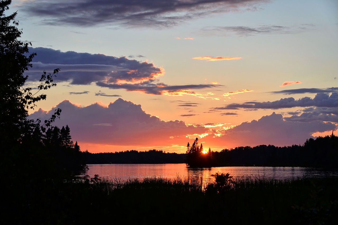 Image - sunset twilight sky lying lake