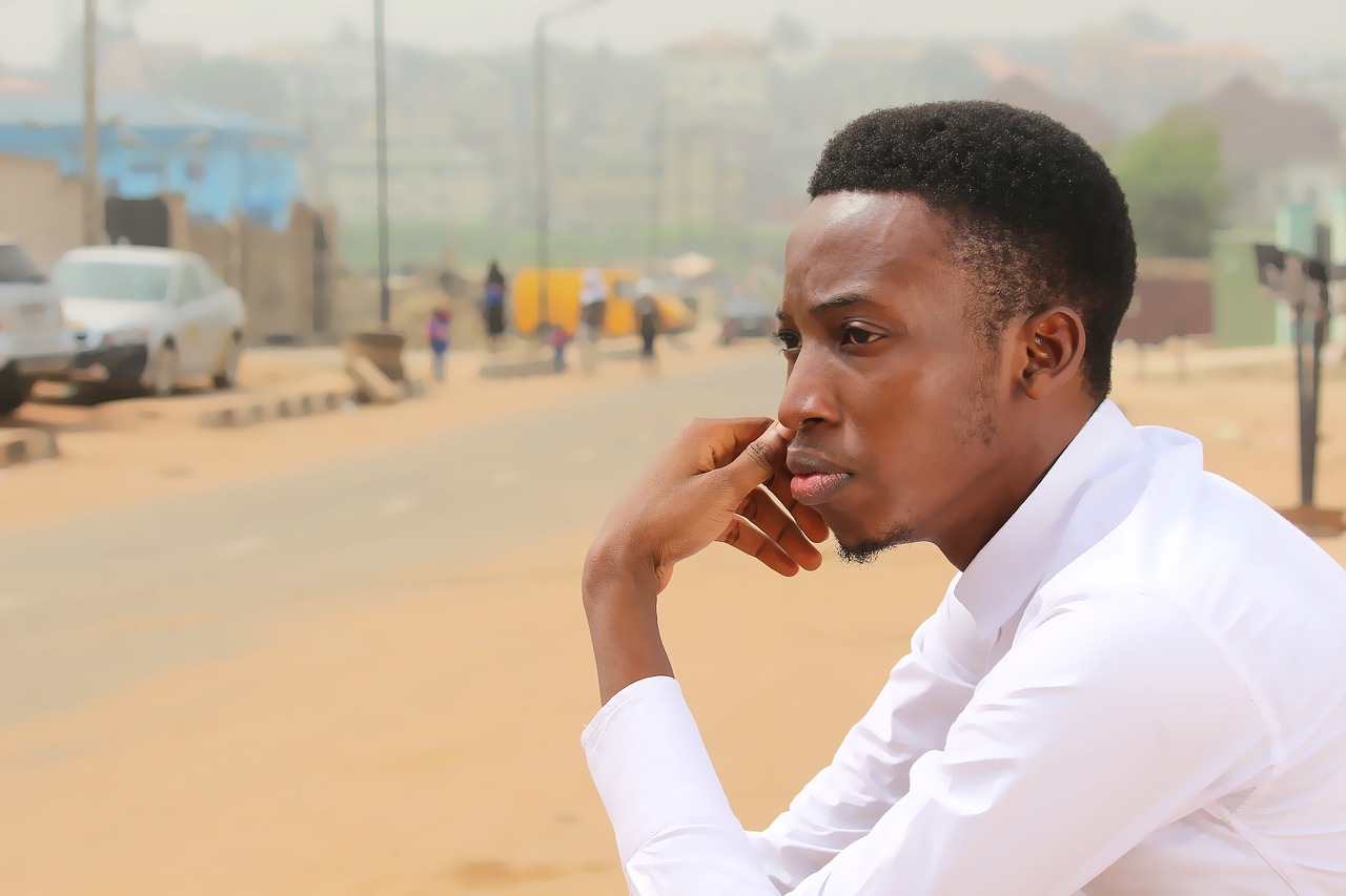 Image - thinking person road