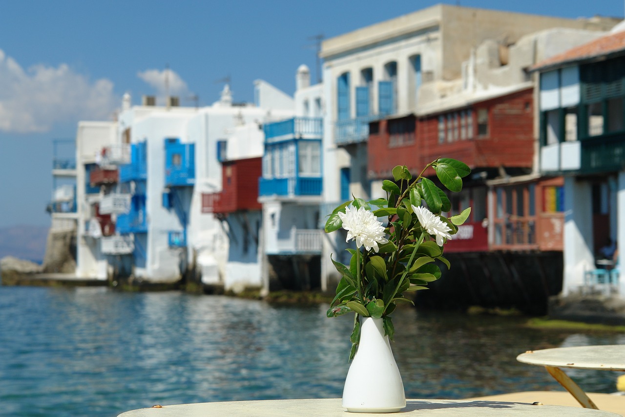 Image - mykonos flower greece island