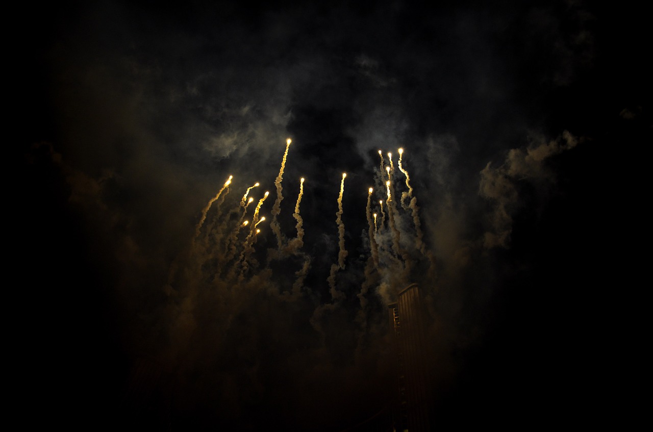 Image - fireworks night sky lights