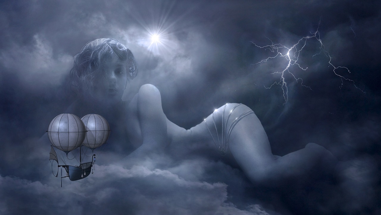 Image - clouds balloon sky composing