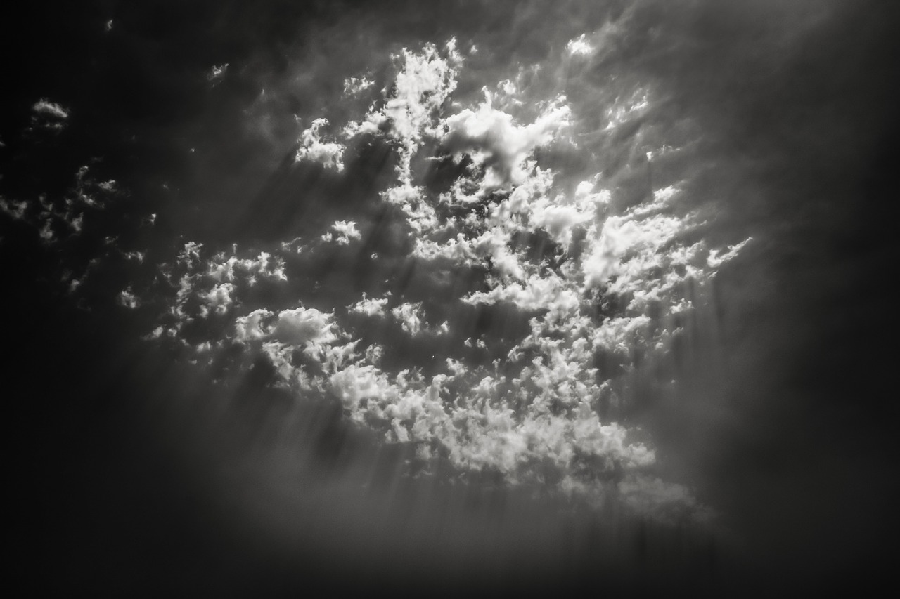 Image - light sunbeam dark eerie clouds