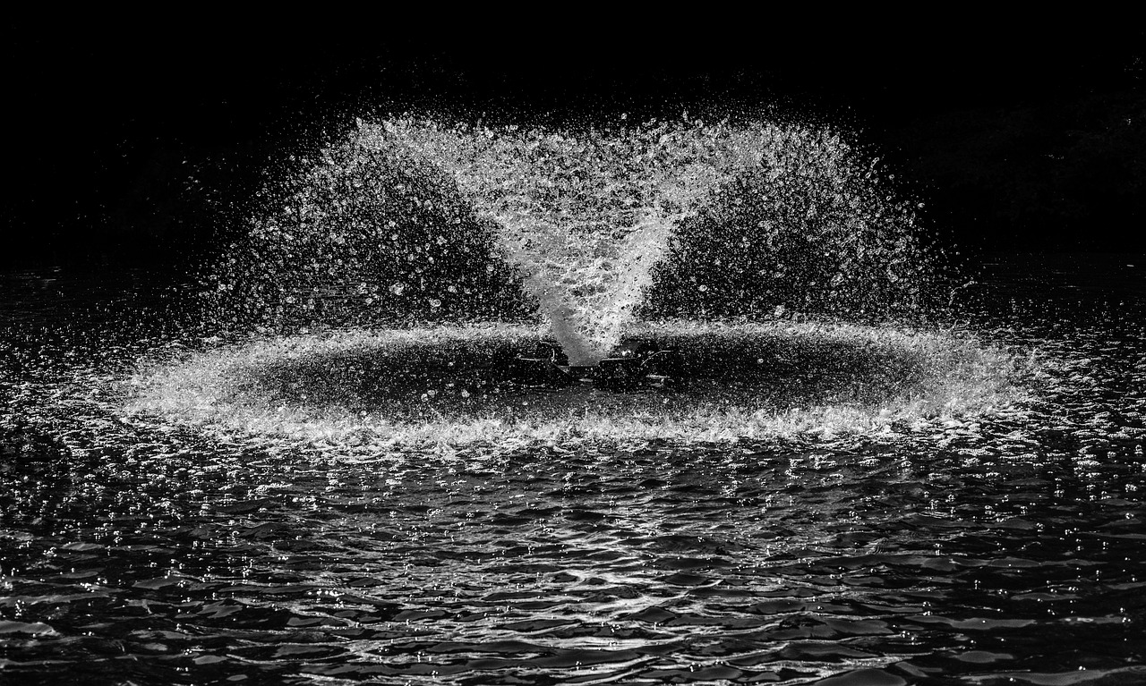 Image - fountain black white splash water