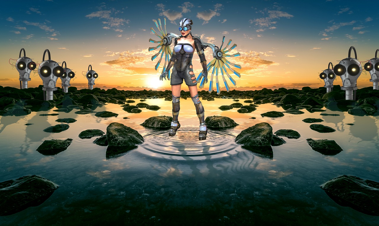 Image - steampunk sunset robot