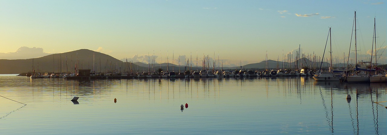 Image - alghero harbour sunset sardinia