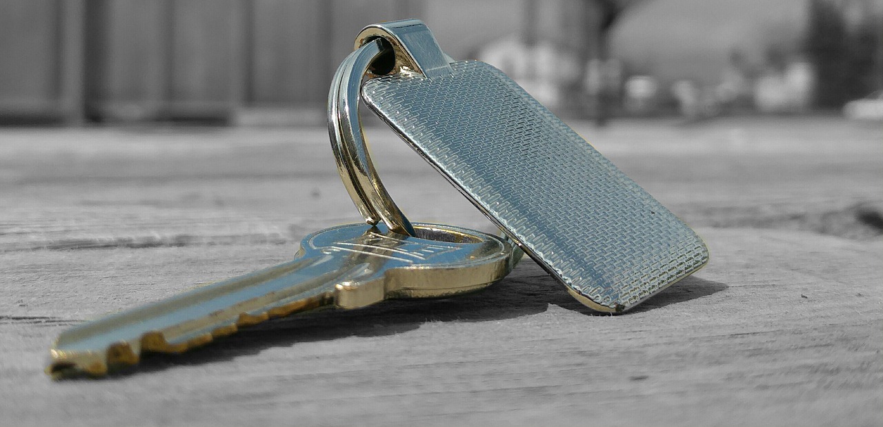 Image - key keychain metal grey shiny