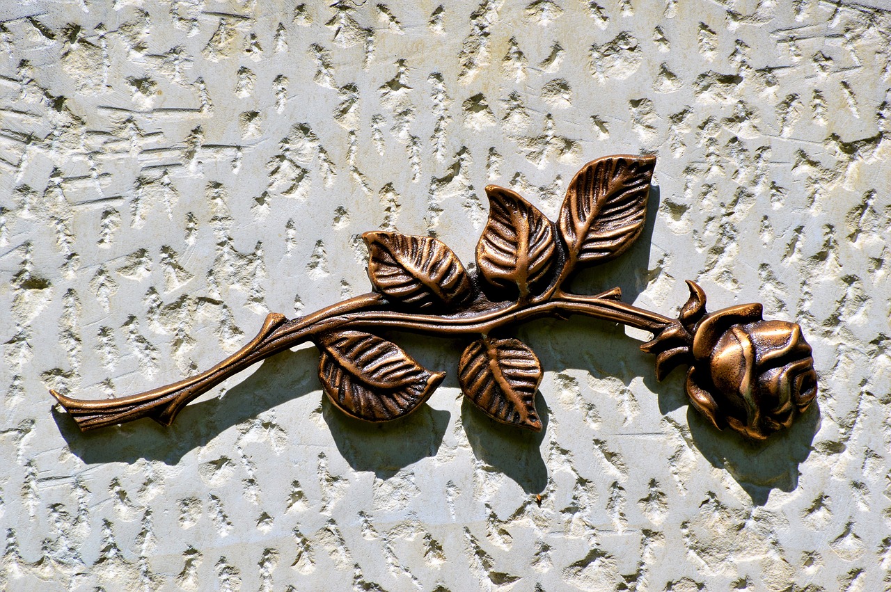 Image - rose relief stone tombstone flower
