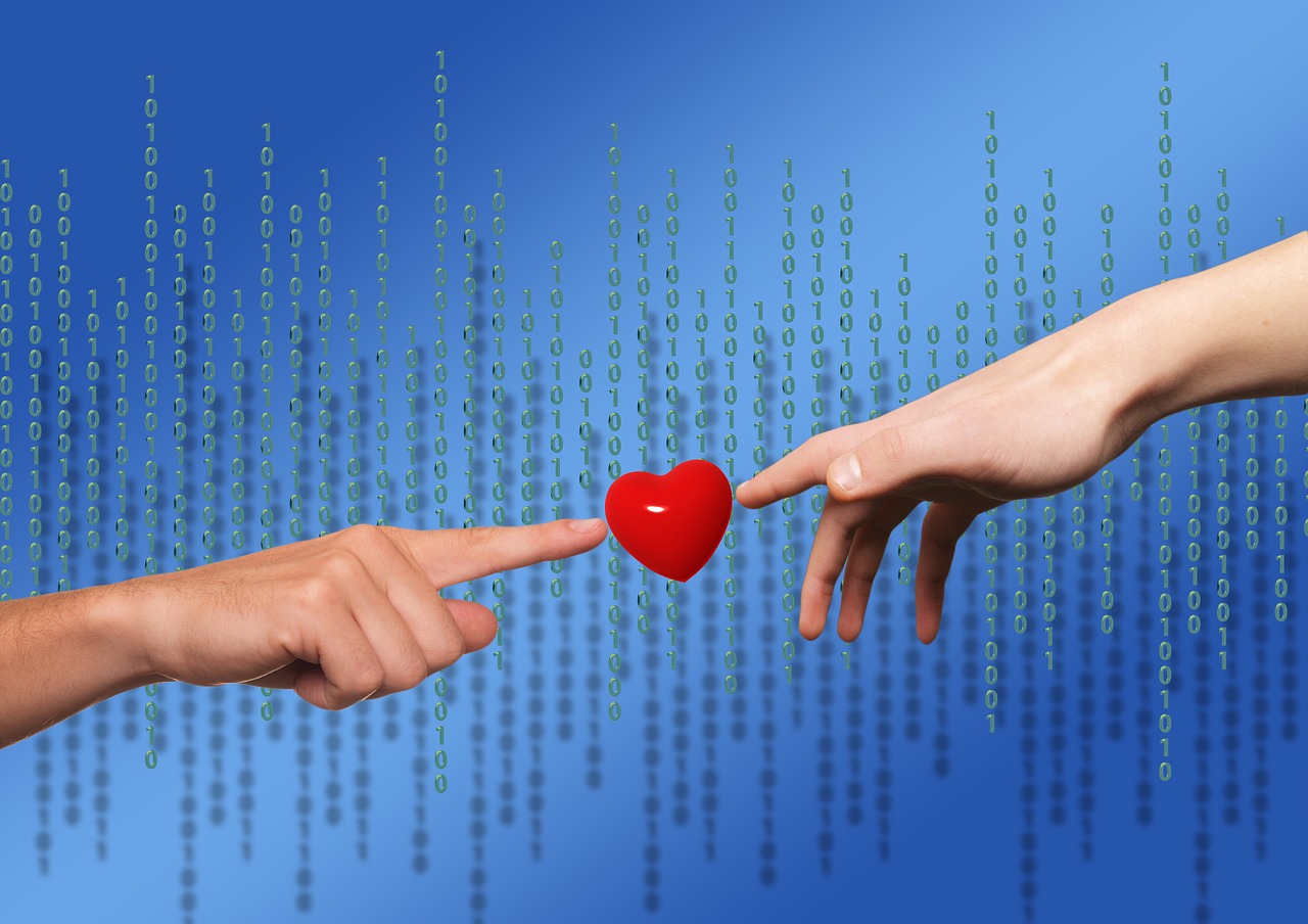 Image - matrix heart love communication