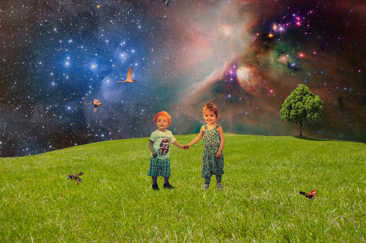 Image - meadow green meadow children