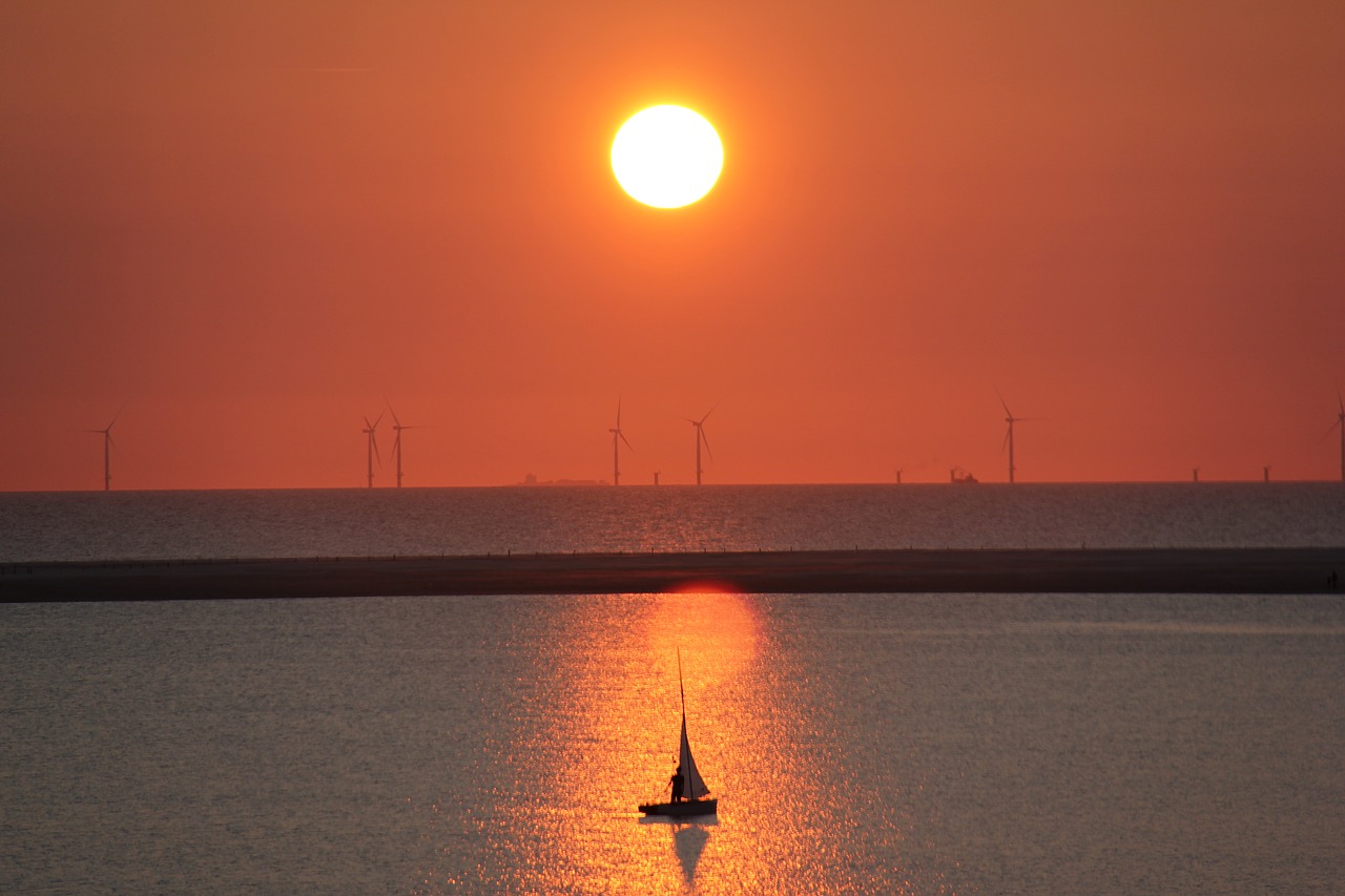 Image - borkum sunset wind park