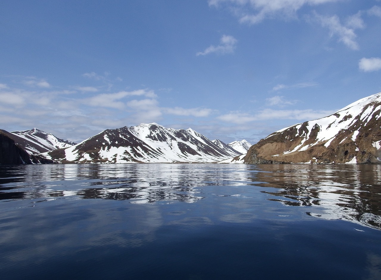 Image - bay ocean beach rocks spring snow