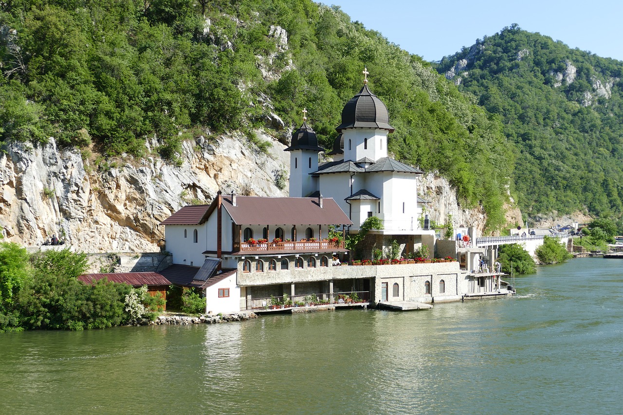 Image - danube river serbia landscape rock
