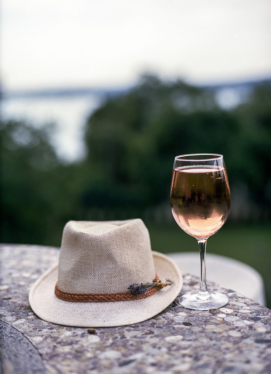 Image - hat wine rose still life food