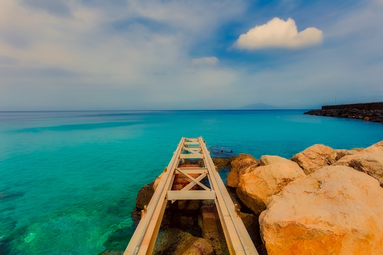 Image - capri italy sky clouds sea ocean