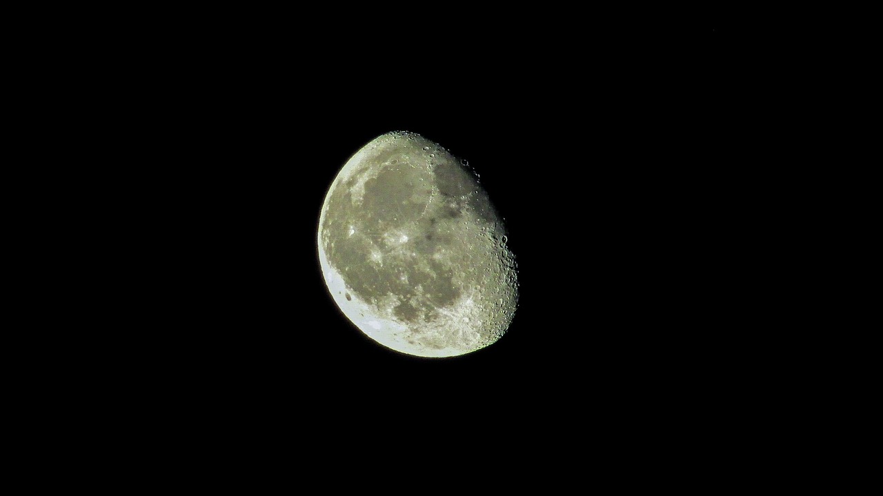 Image - moon half moon astronomy nature