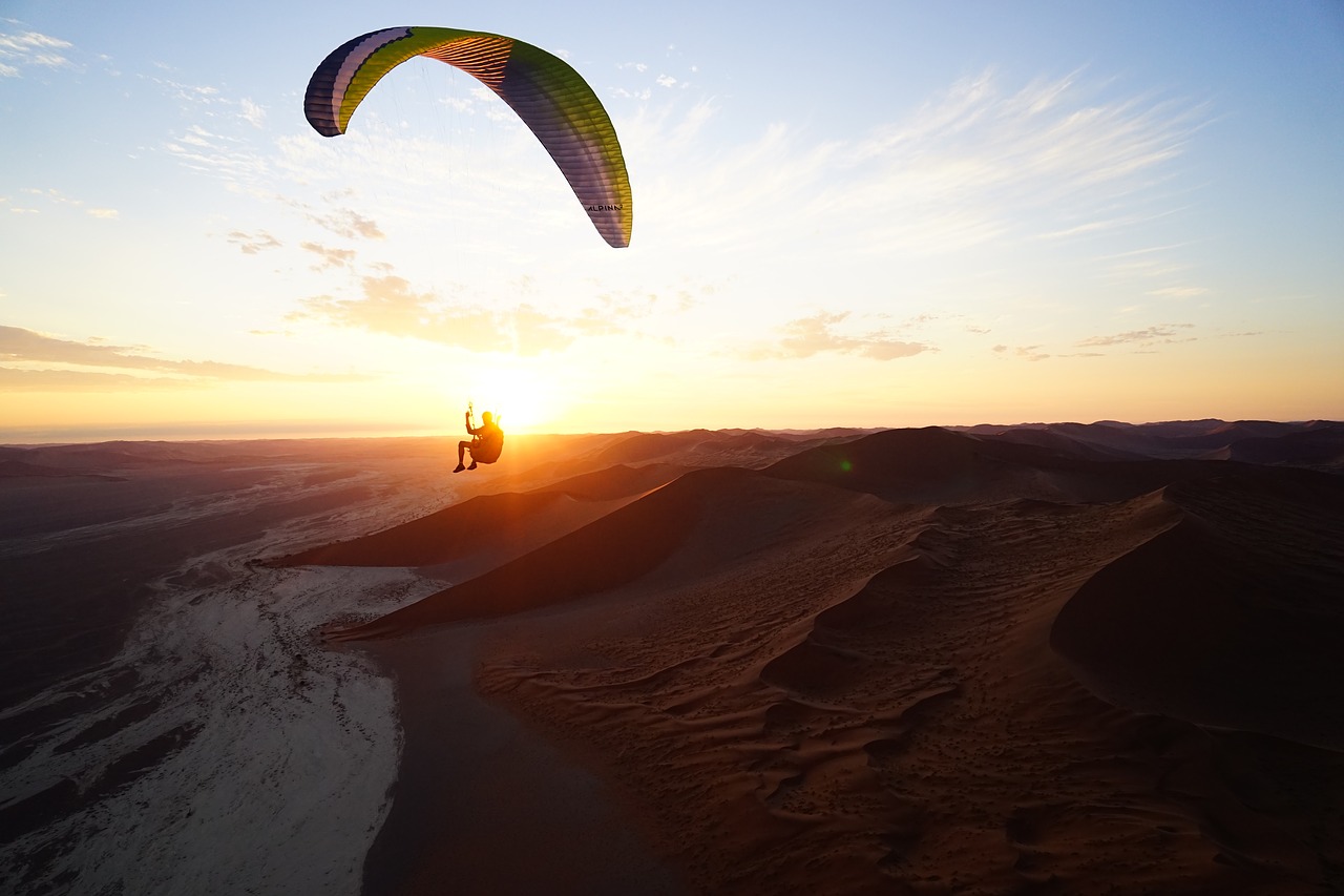 Image - sunset fly freedom paraglider