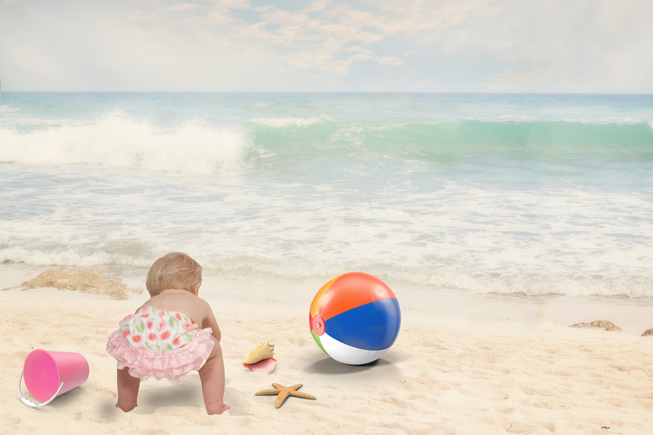 Image - beach baby child summer fun happy