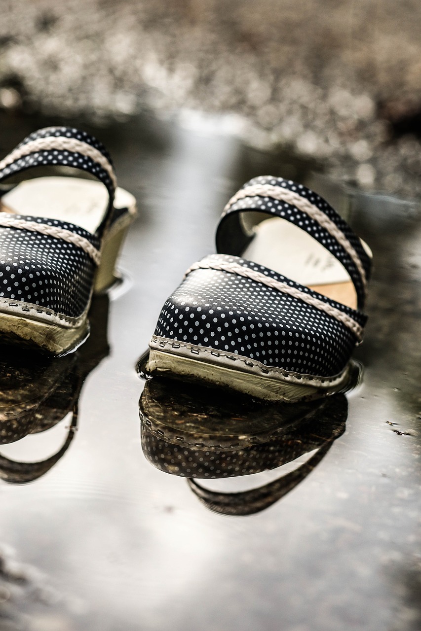 Image - clogs puddle footwear water summer