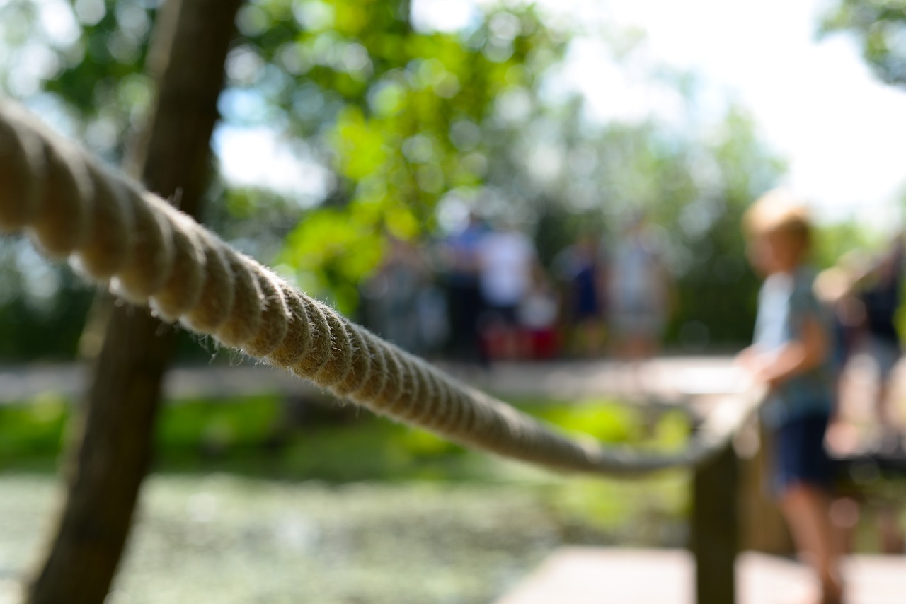 Image - rope raft boy cross water river