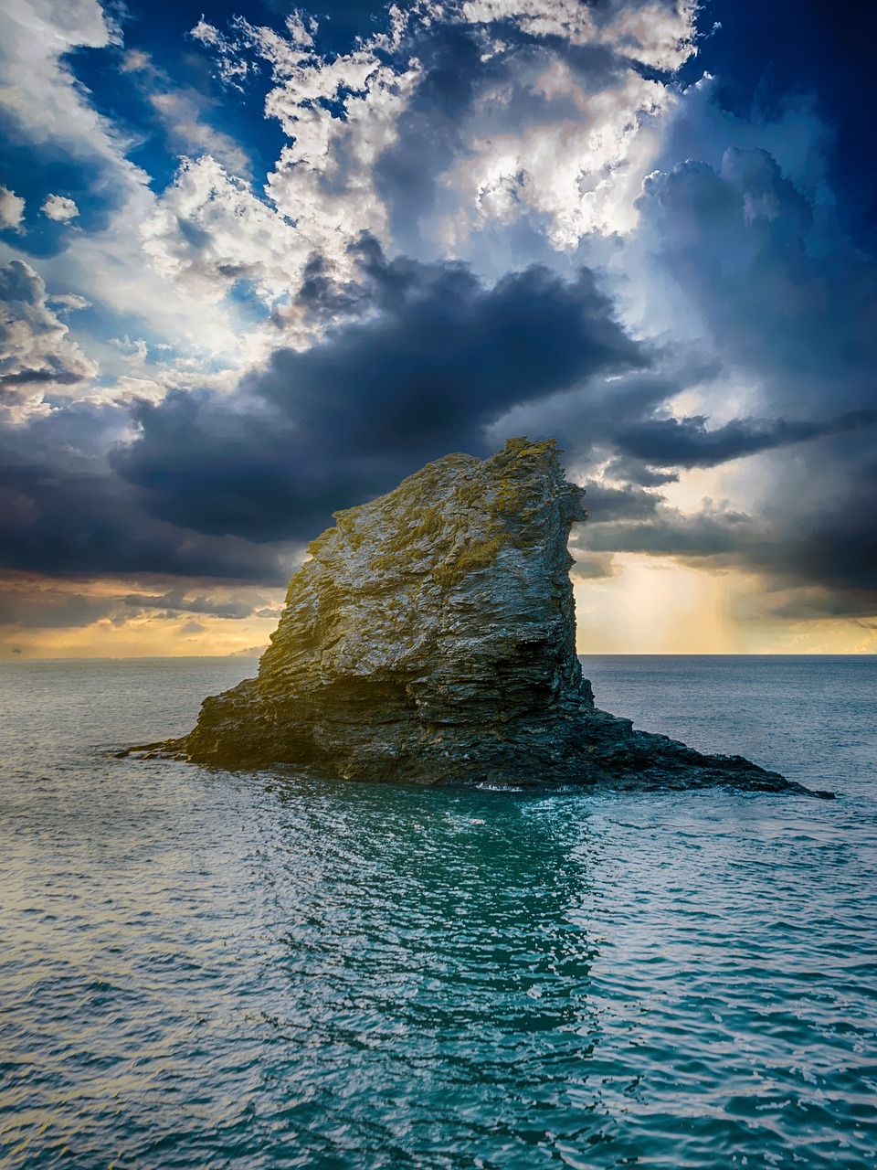 Image - rock sea sky nature summer