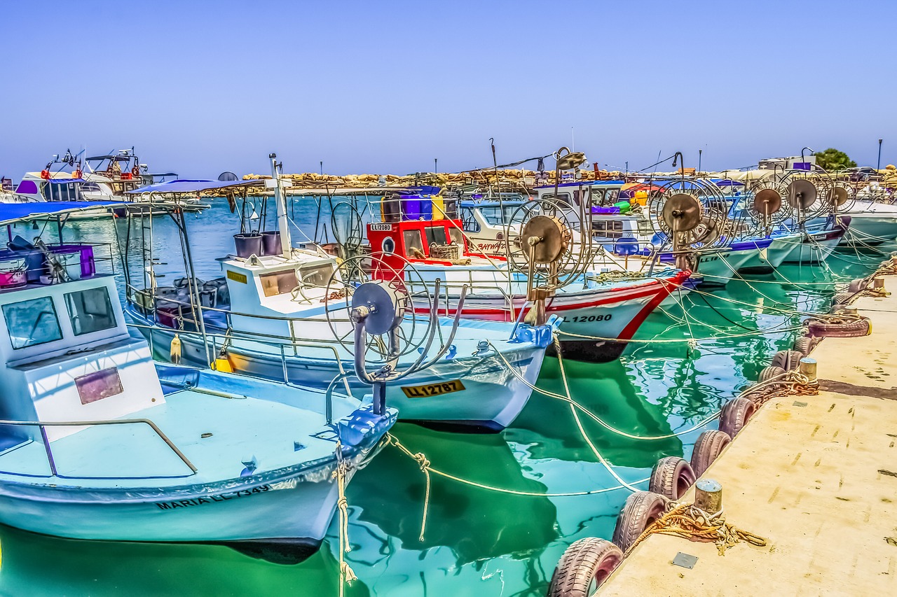 Image - fishing boat reflections harbor