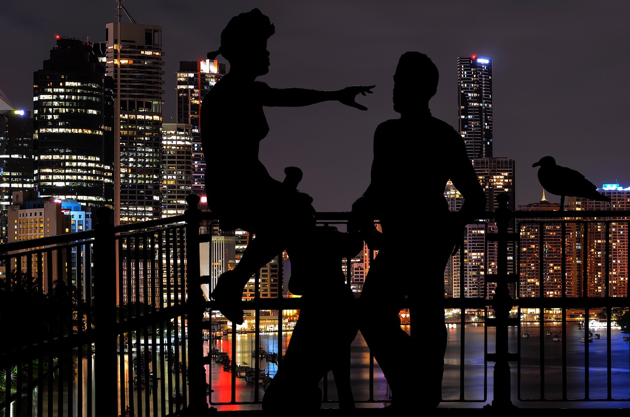 Image - city skyscrapers pair human