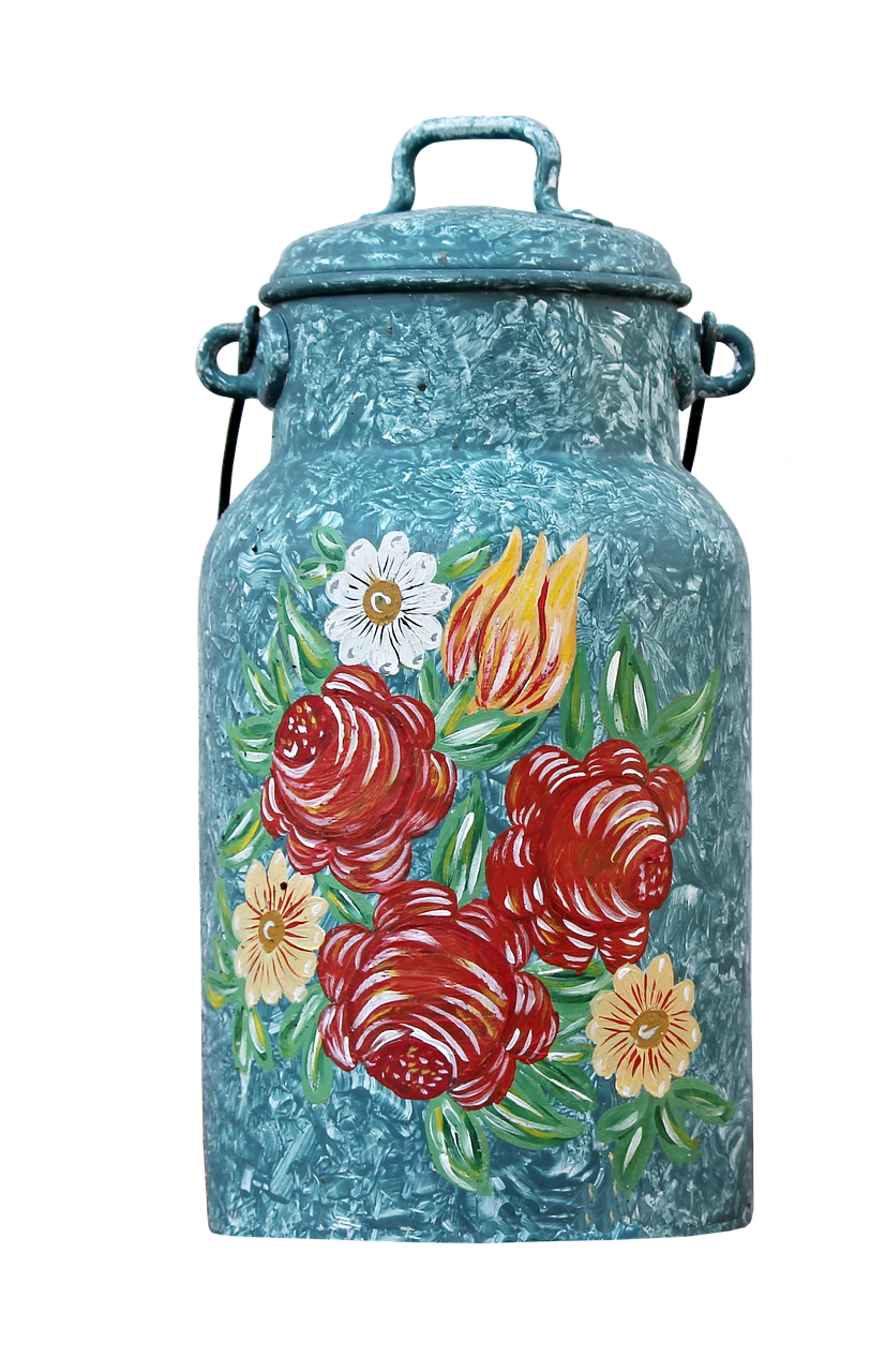 Image - milk can painting ornament deco