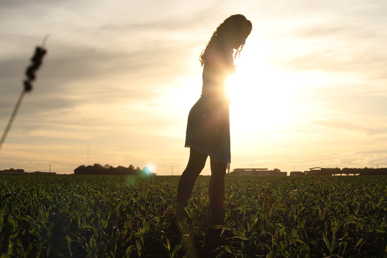 Image - saudade simple girl field corn