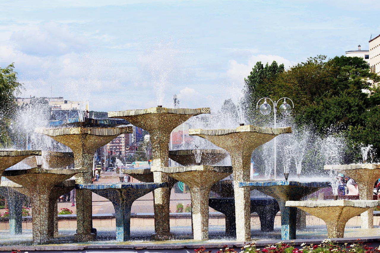 Image - fountain gdynia kosciuszko square