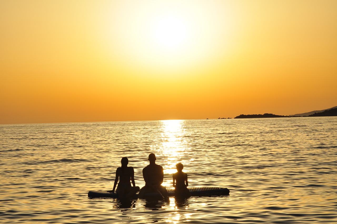 Image - sunset sup standup paddle sea