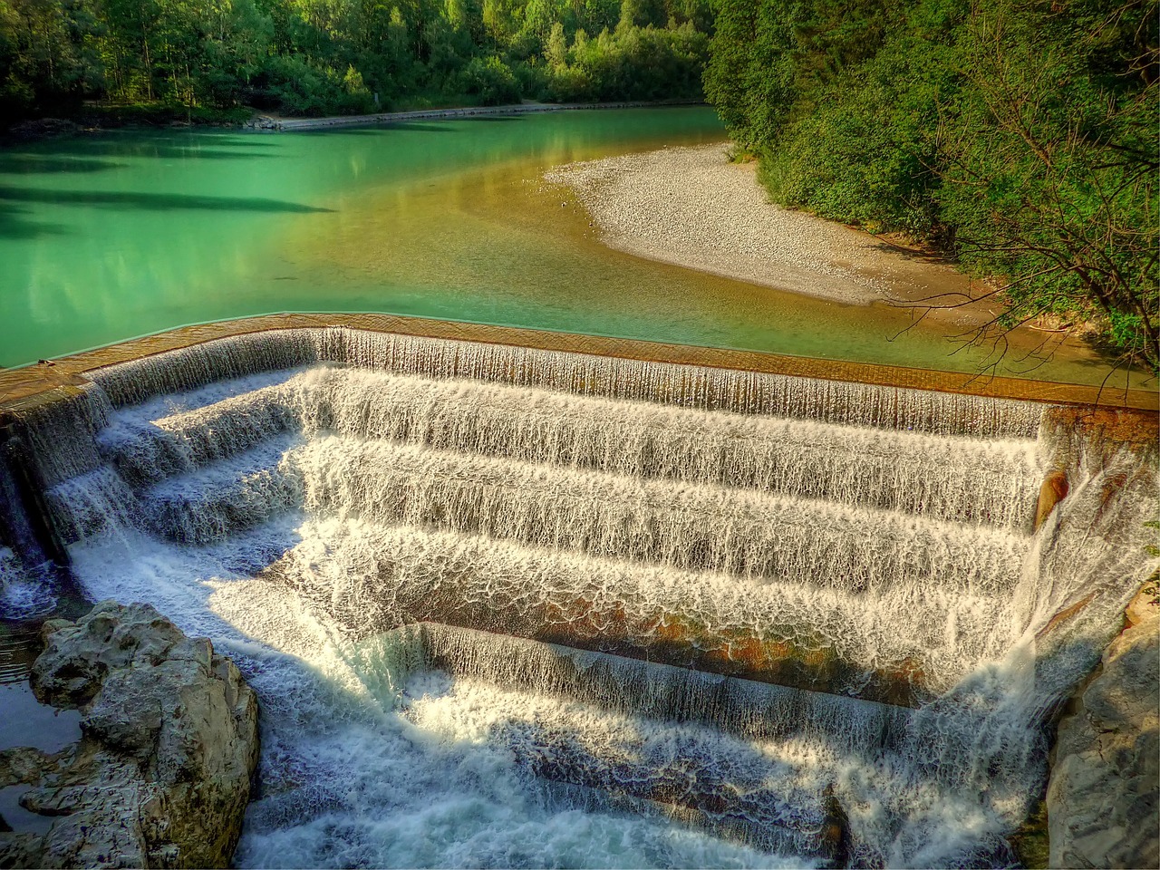 Image - lech river bavaria water landscape