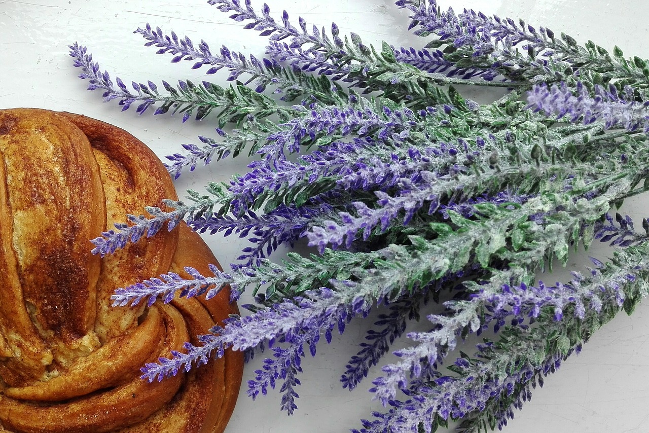 Image - lavender buns food baking