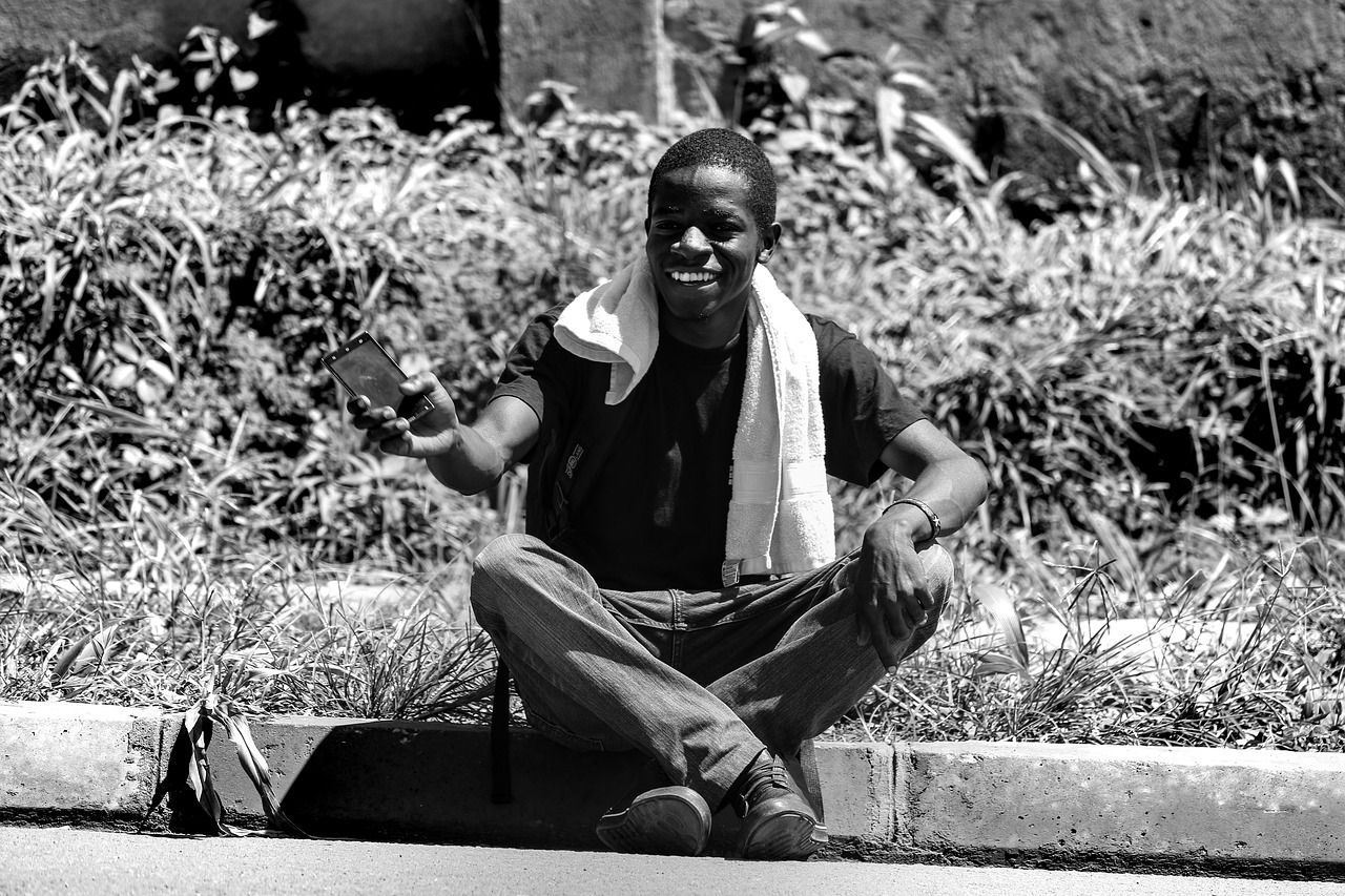 Image - african youth laughing happy male