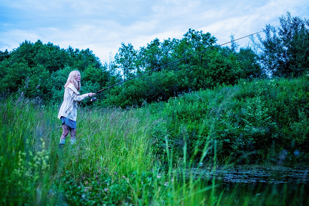 Image - girl fishing fish fishing rods