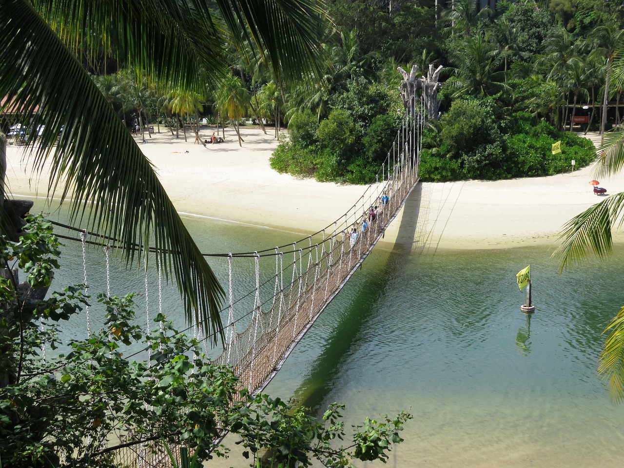 Image - sentosa beach singapore rope bridge