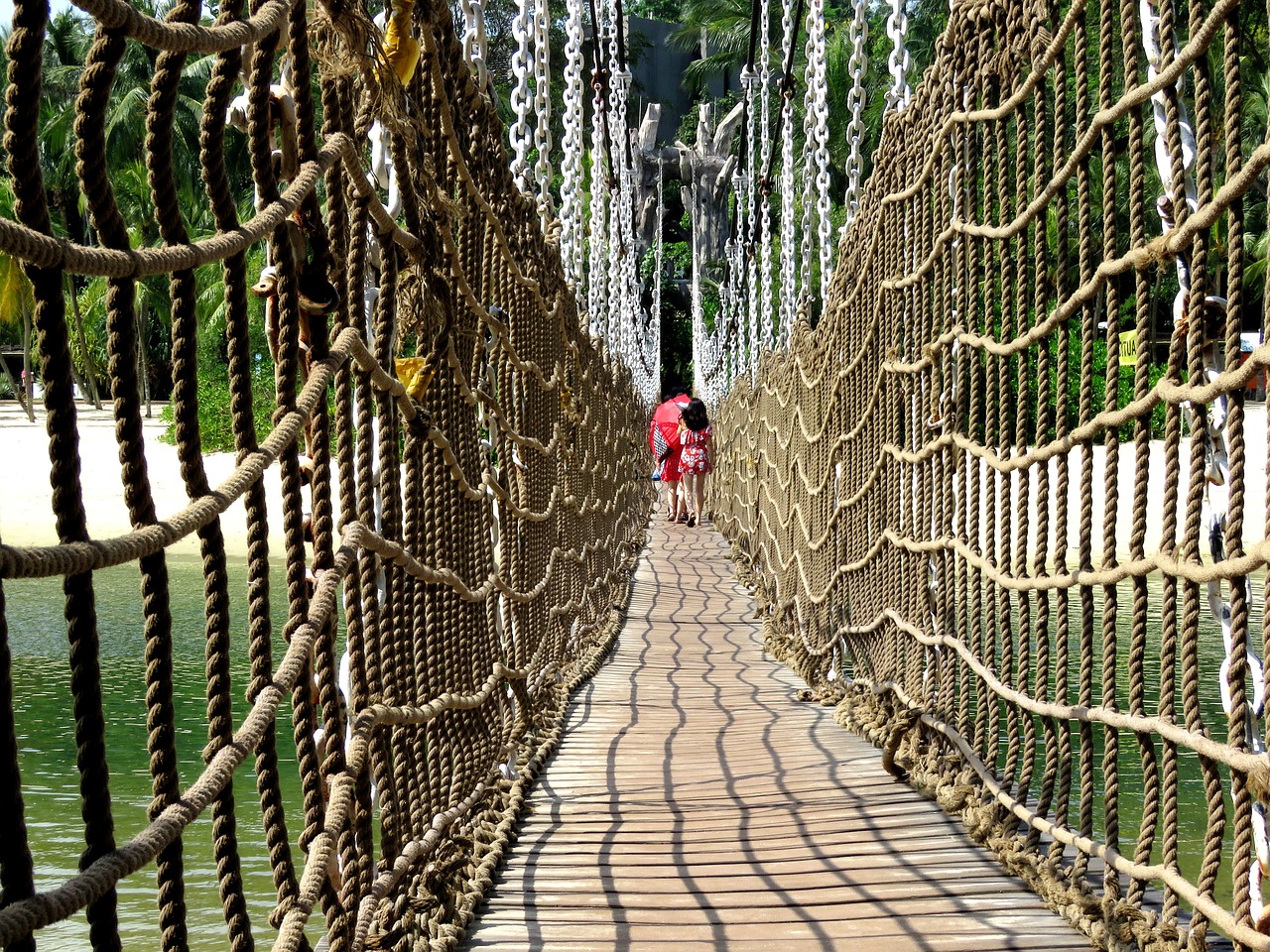 Image - sentosa beach singapore rope bridge