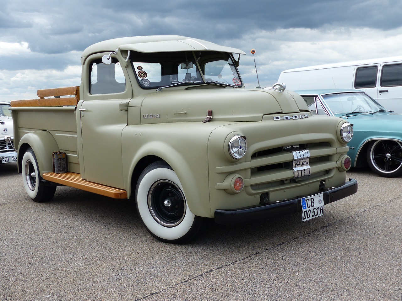 Image - car show truck summer sky cloud