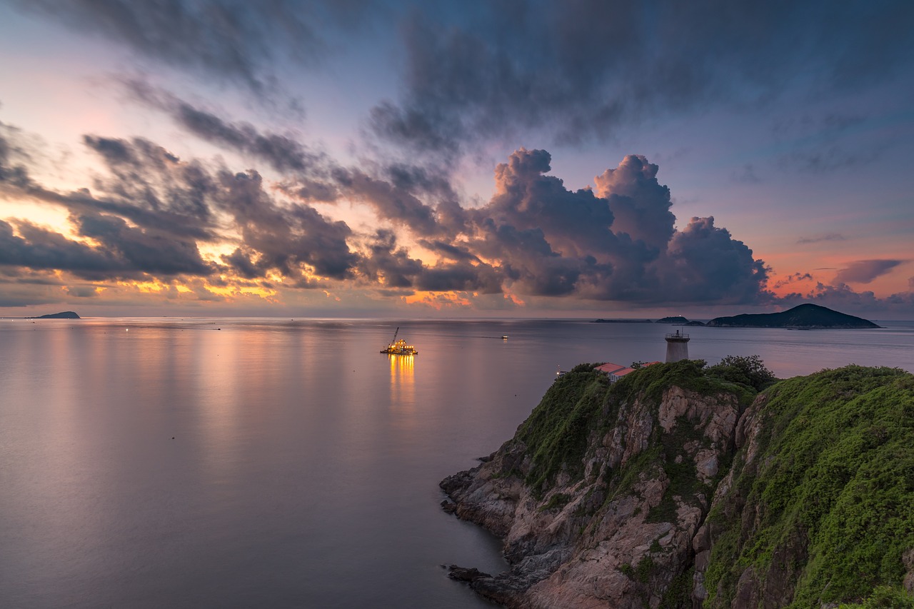 Image - cliff sea dawn sunrise edge